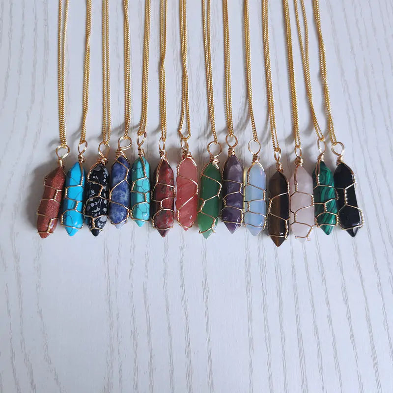 Natural Stone Pendant Necklace-Jupi Collects Online Market