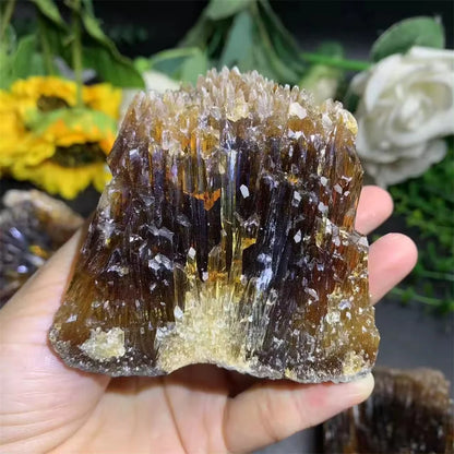 Natural Crystal Amber Calcite Cluster-Jupi Collects Online Market