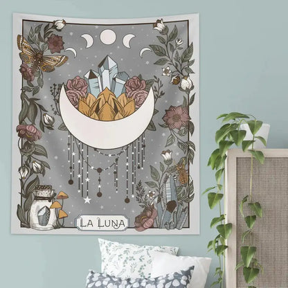 La Luna Tapestry Wall Hanging Moon  Phase Tarot Card-Jupi Collects Online Market