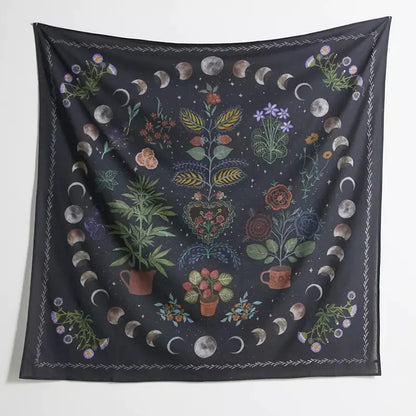 Botanical Celestial Moon Phase Wall Tapestry-Jupi Collects Online Market